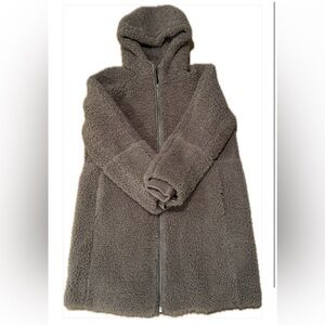 J. Crew Women’s Hooded Gray Teddy Coat.